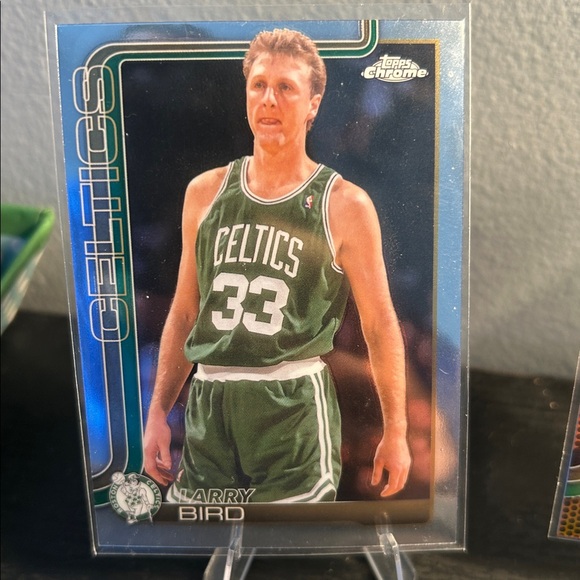 Topps Chrome Boston Celtics Larry Bird Basketball foil and 2 base chrome lot - Picture 2 of 5